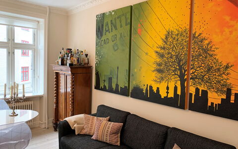 Østerbro - 2 Bedrooms - 4 People: Frokostlokale, Stue