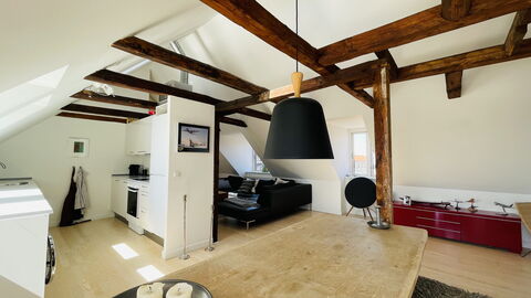 Amager - 5 People - 2 Bedrooms - Balcony: Frokostlokale, Køkken, Stue