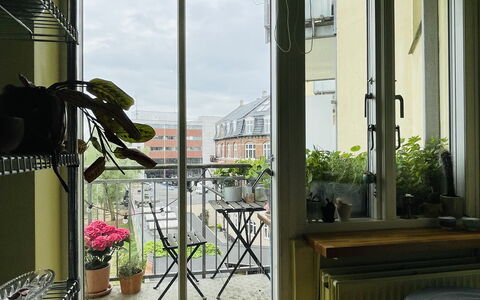 Cozyness - Vintage Apartment At Nørrebro: Altan / terrasse / gårdhave, Køkken