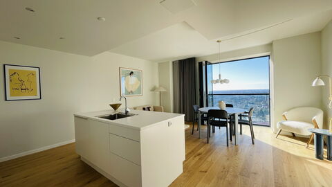 Carlsberg Byen - Pasteurs Tårn 22 - 4 People: Frokostlokale, Køkken, Stue