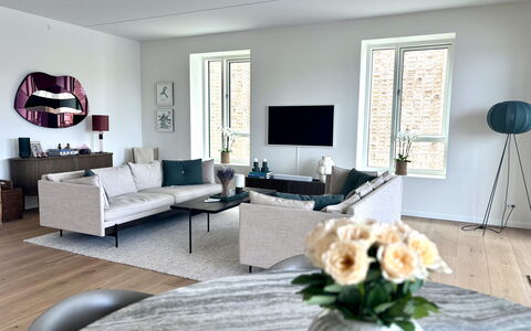 Exclusive- Center - 2br 2 Bath - Nyhavn - Min. 30 Days: Frokostlokale, Køkken, Stue