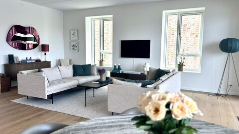 Exclusive- Center - 2br 2 Bath - Nyhavn - Min. 30 Days: Frokostlokale, Køkken, Stue