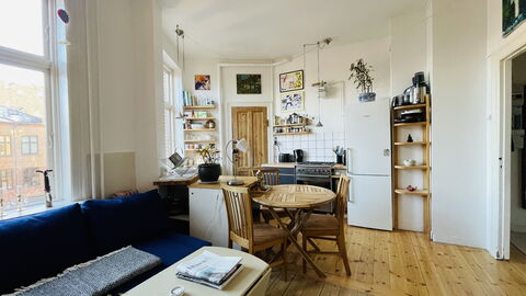 Nørrebro - 2 People - 1 Br - Close To Metro: Frokostlokale, Stue