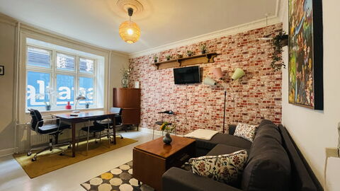 Østerbro - 4 People-1 Br - Close To Metro: Frokostlokale, Stue