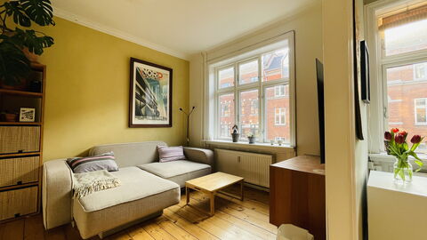 Nørrebro - 2 People - 1 Br - Close To Metro.: Stue