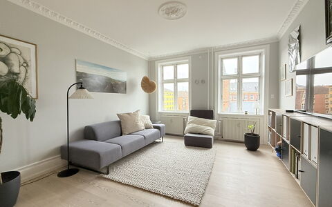 Nørrebro - 4 People - 3 Br - Close to Metro: Stue