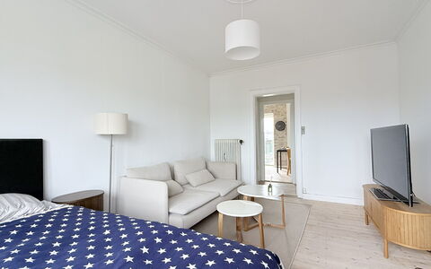 Nørrebro - Studio - 2 People - 2 Balcony: soveværelse, Stue