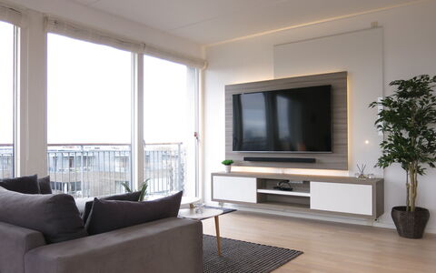 Islands Brygge - Nice View 8th Floor: Frokostlokale, Køkken, Stue